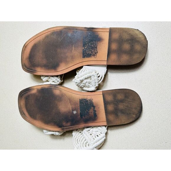 Torrid Women's BOHO Macrame Double Band Slide Sandals Double Wide Size 10WW - Picture 5 of 5